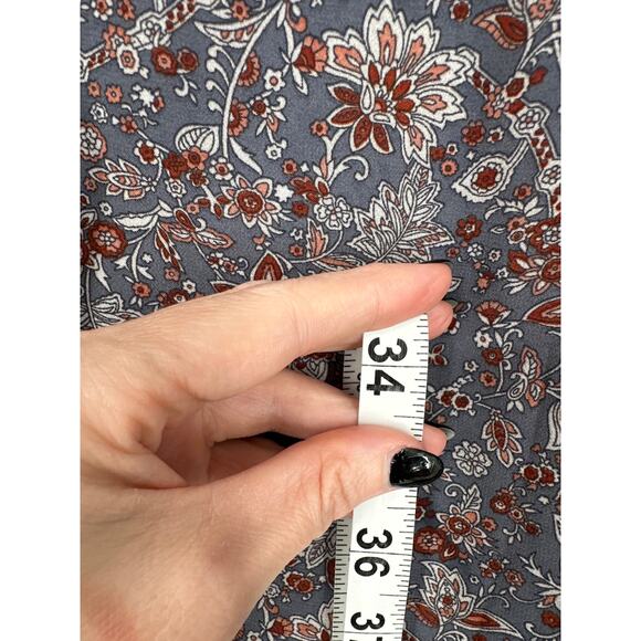 Dress Forum Dress Womens Medium Gray Floral Mini Tiered Boho Cottage Bohemian - Picture 7 of 8